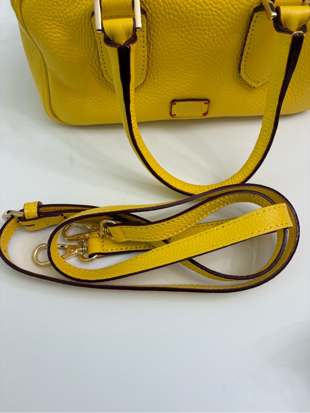FRANCES VALENTINE Yellow Paulie Box Satchel Bag - Picture 7 of 9